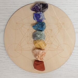 七脈輪水晶套組 (不包括圖中木底盤)